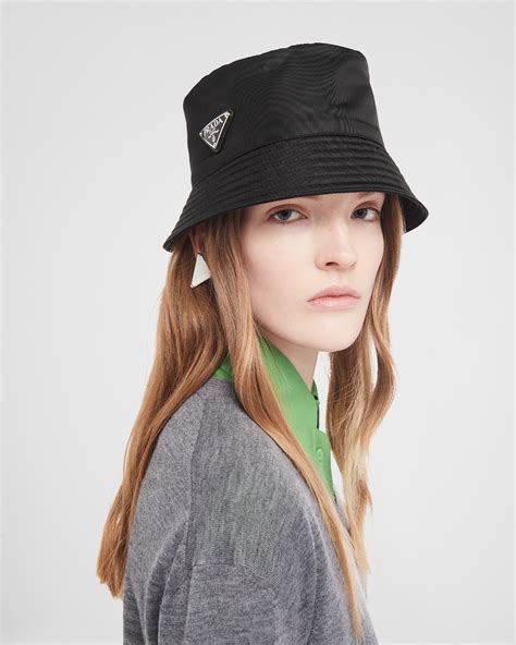 prada women's nylon bucket hat|Prada bucket hat sizing.